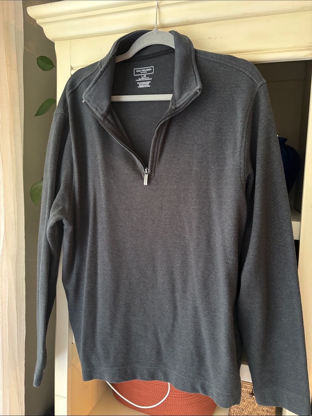Van Heusen Men's Gray Quarter-Zip Sweater